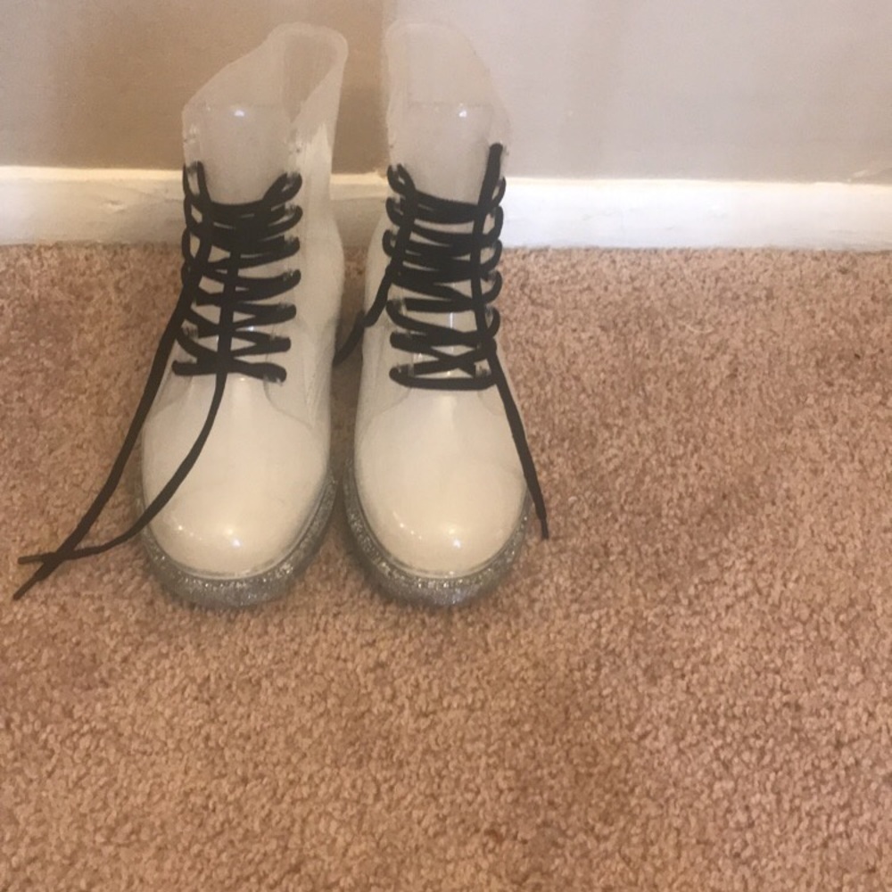 NEW PRICE Transparent Glitter Rain Boots